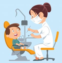 Vector Dentist and Child